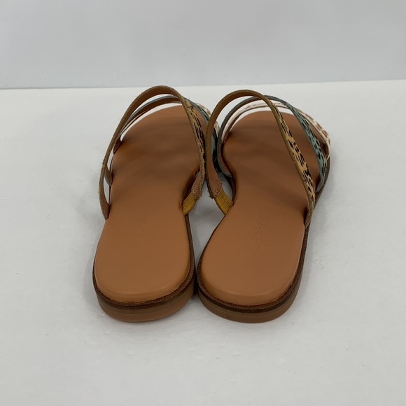 Madewell Ilana Calf Hair leopard print triple strap flat slide sandal shoe new 7 - Picture 5 of 6